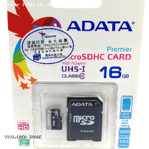 YOYO.casa 大柔屋 - ADATA 16GB Micro SDHC card with Adapter-Class10-UHS-1,AD-MC-SD16GB-10-U 