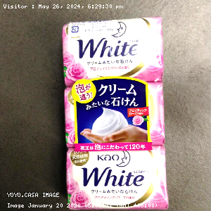 YOYO.casa 大柔屋 - 花王KAO white 芬芳玫瑰香皂粉色3塊裝,85g*3 