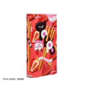 YOYO.casa 大柔屋 - Lotte Toppo Vanilla Flavoured Pretzel Stick With Strawberry Cream Filling,40g 