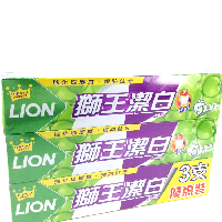 YOYO.casa 大柔屋 - Lion Fresh and White Toothpaste Fresh Aopple Mint,3*200g 