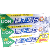 YOYO.casa 大柔屋 - Lion Fresh and White Toothpaste Extra Cool Mint,3*200g 