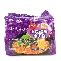 YOYO.casa 大柔屋 - Unif Instant Noodles Artificial Beef With Sauerkraut Flavor,5*119g 