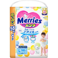 YOYO.casa 大柔屋 - Merries花王紙尿褲PL碼56片裝,L*56s 