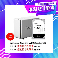 YOYO.casa 大柔屋 - Synology DS220J,WD Ultraster 8TBx1,DS220j WD 8TB 